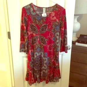 Red Paisley Dress New with Tags